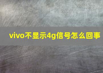 vivo不显示4g信号怎么回事