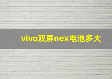 vivo双屏nex电池多大