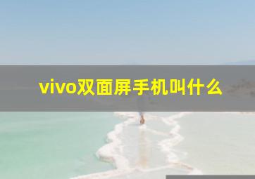 vivo双面屏手机叫什么