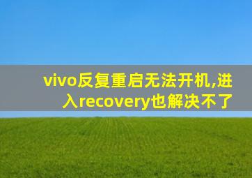 vivo反复重启无法开机,进入recovery也解决不了