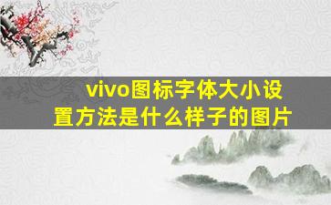 vivo图标字体大小设置方法是什么样子的图片