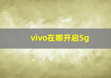 vivo在哪开启5g