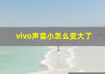 vivo声音小怎么变大了