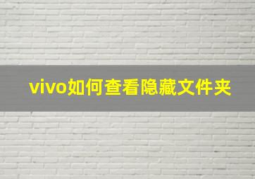 vivo如何查看隐藏文件夹