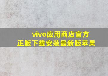 vivo应用商店官方正版下载安装最新版苹果