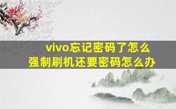 vivo忘记密码了怎么强制刷机还要密码怎么办