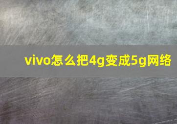 vivo怎么把4g变成5g网络