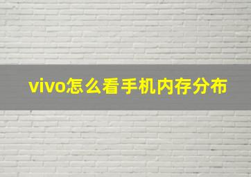 vivo怎么看手机内存分布