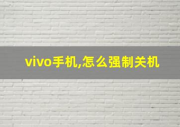 vivo手机,怎么强制关机