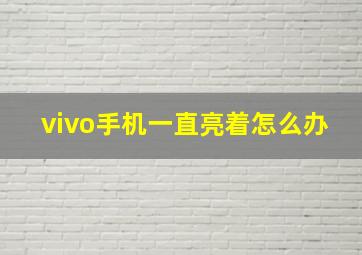 vivo手机一直亮着怎么办