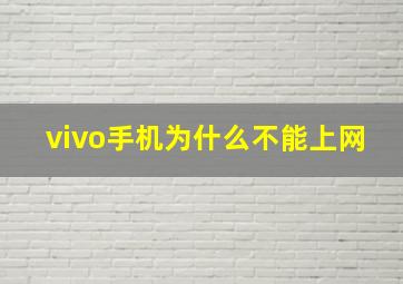 vivo手机为什么不能上网