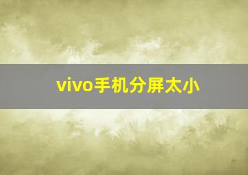 vivo手机分屏太小