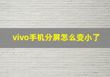 vivo手机分屏怎么变小了