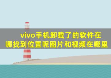 vivo手机卸载了的软件在哪找到位置呢图片和视频在哪里