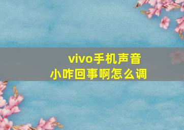 vivo手机声音小咋回事啊怎么调