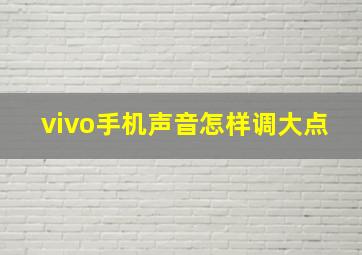 vivo手机声音怎样调大点