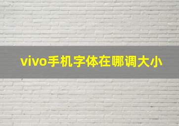 vivo手机字体在哪调大小