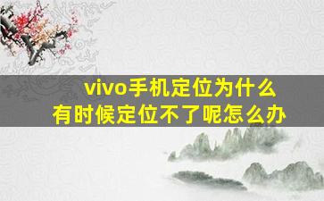 vivo手机定位为什么有时候定位不了呢怎么办