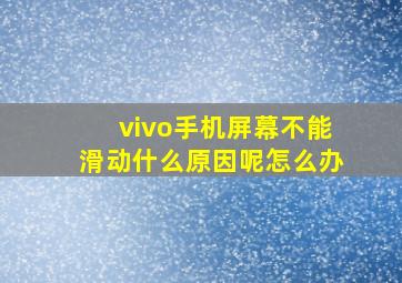 vivo手机屏幕不能滑动什么原因呢怎么办