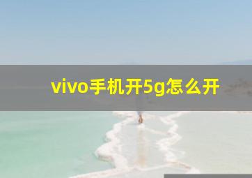 vivo手机开5g怎么开