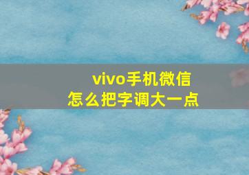 vivo手机微信怎么把字调大一点