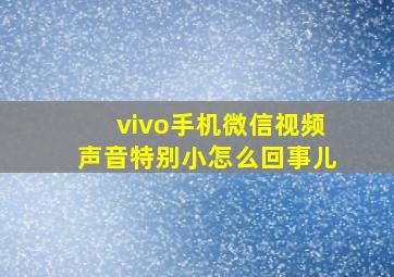 vivo手机微信视频声音特别小怎么回事儿