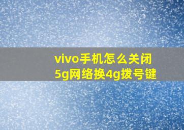 vivo手机怎么关闭5g网络换4g拨号键