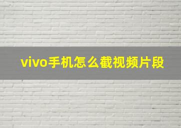 vivo手机怎么截视频片段