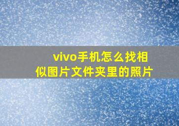 vivo手机怎么找相似图片文件夹里的照片