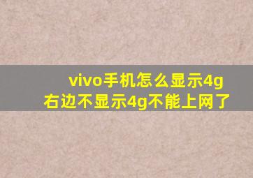 vivo手机怎么显示4g右边不显示4g不能上网了