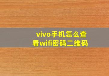 vivo手机怎么查看wifi密码二维码