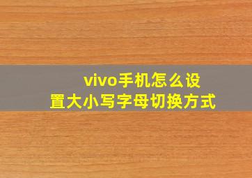 vivo手机怎么设置大小写字母切换方式