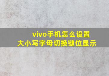 vivo手机怎么设置大小写字母切换键位显示