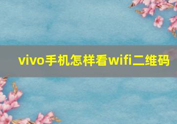 vivo手机怎样看wifi二维码