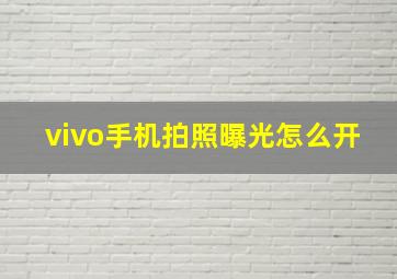 vivo手机拍照曝光怎么开