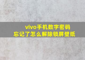 vivo手机数字密码忘记了怎么解除锁屏壁纸