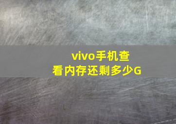 vivo手机查看内存还剩多少G