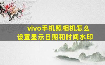 vivo手机照相机怎么设置显示日期和时间水印