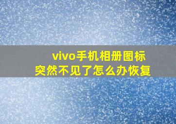 vivo手机相册图标突然不见了怎么办恢复