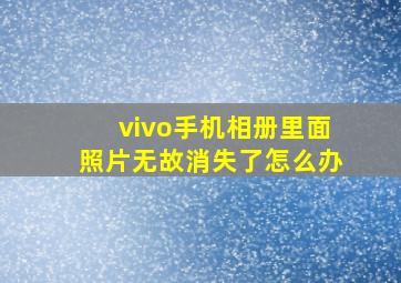 vivo手机相册里面照片无故消失了怎么办