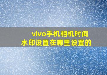 vivo手机相机时间水印设置在哪里设置的