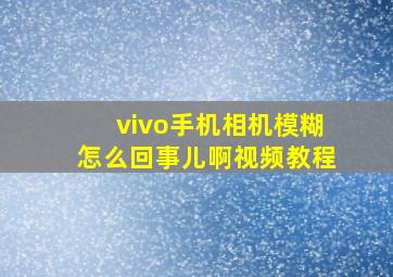 vivo手机相机模糊怎么回事儿啊视频教程