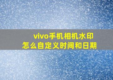 vivo手机相机水印怎么自定义时间和日期