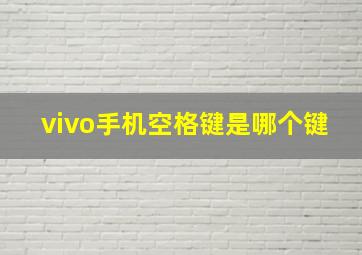 vivo手机空格键是哪个键