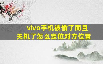 vivo手机被偷了而且关机了怎么定位对方位置