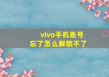 vivo手机账号忘了怎么解锁不了