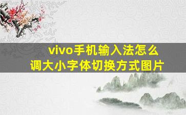 vivo手机输入法怎么调大小字体切换方式图片