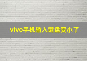 vivo手机输入键盘变小了