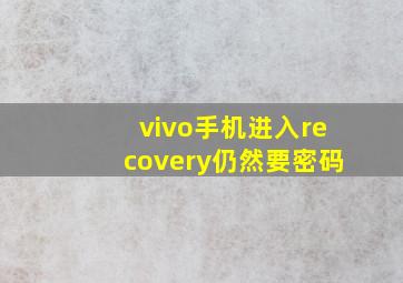 vivo手机进入recovery仍然要密码