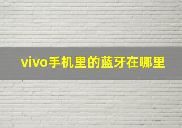 vivo手机里的蓝牙在哪里